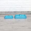 Tazones de plástico dobles tazas de comida de cachorro cuenco para perros